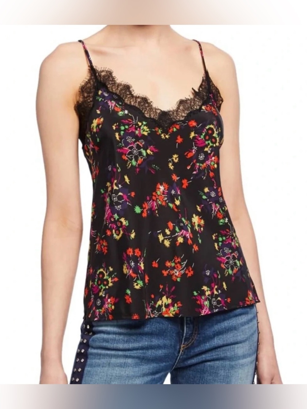 VERONICA BEARD Silk Gil Floral Camisole Tank Top